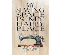 My Sewing Space Is My Happy Place Sewing Room Plaque Gift For Mum Sister Grandma Wall Decor Kitchen Decor Wall Decor Poster Metal Sign 8X12 Inches