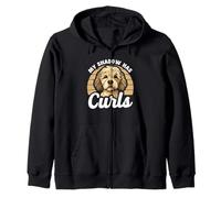My Shadow Has Curls Funny Maltipoo Dog Owner Quote Zip Hoodie