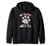 My Shadow Has Four Legs And A Tail Dog Flower Paws Zip Hoodie