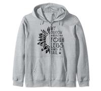 My Shadow Has Four Legs And A Tail Paws Flower Zip Hoodie