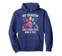 My Shadow Has Four Legs And A Tail Pullover Hoodie, Adult Unisex, Navy Blue, Small