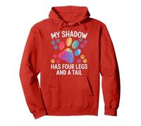 My Shadow Has Four Legs And A Tail Pullover Hoodie, Adult Unisex, Red, Large