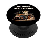 My Sheep Are Calling Tractor Farmer Humor PopSockets Adhesive PopGrip