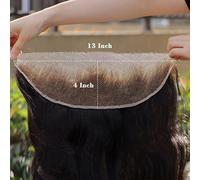 MY SHINY WIGS 13x4 Inch Clear HD Human Hair Wavy Swiss Lace Bleach Knot Closure Unprocessed Human Hair Pre Plucked with Baby Hair Invisible and Invisible 16 Inch