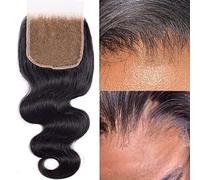 MY SHINY WIGS Myshinywigs 5*5cm Lace Closure Natural Wave Human Hair Wigs Unprocessed Human Hair Pre Bleached Knots with Baby Hair Invisible Transparent Lace Closure