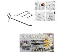 My Shopfittings 10 INCH OR 25CM OR 250MM Heavy Duty PEGBOARD PEG Board Wall PEGBOARD 1"| or 25MM Prong Hook ARM Display Pack of 10, 25, 50, 100 (100 X Hooks X 10 INCH)