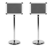 My Shopfittings 2 X A3 Silver Poster Stand Floor Standing Sign Holder Snap Frame Adjustable Aluminum Sign Stand, Display Notice Menu Stand for Wedding/Business Activities Display