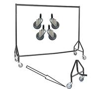 My Shopfittings 2ft3ft 4ft 5ft 6ft Reinforced Black Heavy-Duty Clothes Rail With Heavy Duty Wheels (4FEET X 5FEET BLACK RAIL)