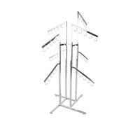 My Shopfittings 4-Way Chrome Handbag Display Stand with 8 Hook Arms for Retail Purses Bags