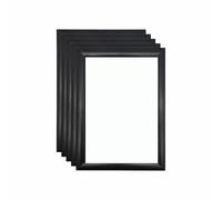 My Shopfittings® 5 Pack Black A4 Clip Frame Snap Poster Display Frames - Wall Mount Front-Opening Picture Holder, 25 mm Anodised Aluminium