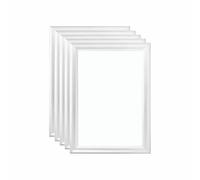 My Shopfittings® 5 Pack Silver A4 Clip Frame Snap Poster Display Frames - Wall Mount Front-Opening Picture Holder, 25 mm Anodised Aluminium