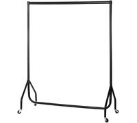 My Shopfittings Black Heavy-Duty Clothes Rail Hanging Rail with Wheels 2ft, 3ft, 4ft, 5ft, or 6ft wide AND 5ft High (4ft wide and 5ft high)