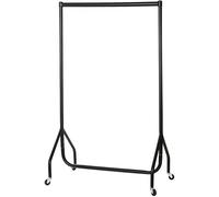 My Shopfittings Black Heavy-Duty Clothes Rail Hanging Rail with Wheels 2ft, 3ft, 4ft, 5ft, or 6ft wide AND 5ft High (3ft wide and 5ft high)