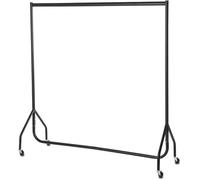 My Shopfittings Black Heavy-Duty Clothes Rail Hanging Rail with Wheels 2ft, 3ft, 4ft, 5ft, or 6ft wide AND 5ft High (5ft wide and 5ft high)