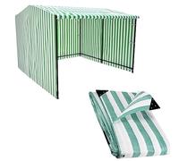My ShopFittings Ltd 170gsm Heavy Duty Striped Tarpaulins - Waterproof Versatile Outdoor Market Stall Sheet Cove (GREEN AND WHITE, 9.0M X 14.0M (30' X 45'))