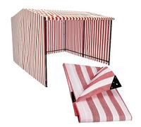 My ShopFittings Ltd 170gsm Red And White Heavy Duty Striped Tarpaulins - Waterproof Versatile Outdoor Market Stall Sheet Cover in 6 sizes (3.5M X 5.5M (12' X 18'))