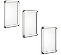 My Shopfittings ROUND CORNER 25mm Silver Snap Frame Poster Holder Retail Display - A4, A3, A2, A1, A0 - (Pack OF 3. A0 (W) 84.7 x (H) 118.9 cm)