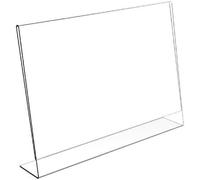 My Shopfittings Slant Back Acrylic Sign Holder A7, Landscape Frame for Signs, Brochures, Flyers, Menus, Posters - Clear Plastic Display Stand for Home, Office, Store - Multipacks Available (10)