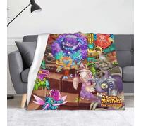 My Singing Monsters Blanket - Cartoon Anime Wubbox Furcorn Theme Print Soft Fluffy Flannel Lunch Break Blanket Blanket, All Season Rest Bedding Blanket (My Singing Monsters - 05, 80 cm x 120 cm)