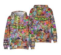 My Singing Monsters - Cartoon Digital Hoodie Pullover - Kid Teen Anime Game Sweatshirt with Pocket Warm Gift for Boys Girls Student Lovers