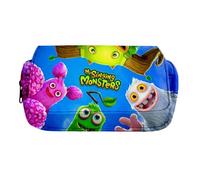 My Singing Monsters Fashion Stationery Pencil Case for Girls/Boys Teenager Schooler Gift, Wubbox Cartoon Large Capacity Compartment Back to School Pen Bag (F, 21 x 10 x 7.5 cm)