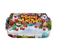 My Singing Monsters Fashion Stationery Pencil Case for Girls/Boys Teenager Schooler Gift, Wubbox Cartoon Large Capacity Compartment Back to School Pen Bag (O, 21 x 10 x 7.5 cm)