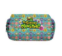 My Singing Monsters Fashion Stationery Pencil Case for Girls/Boys Teenager Schooler Gift, Wubbox Cartoon Large Capacity Compartment Back to School Pen Bag (J, 21 x 10 x 7.5 cm)
