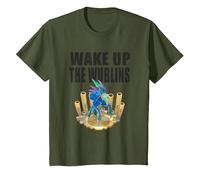 My Singing Monsters-Wake Up The Wublins-Poewk T-Shirt T-Shirt, Youth, Olive Green, Large