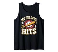 My Sis Gets Hits Softball Player Fastpitch Tank Top
