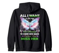 My Sister In Heaven Birthday Shirt, Miss My Sister My Angel Zip Hoodie