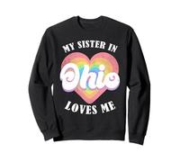 My Sister In Ohio Loves Me Heart Retro Groovy USA Sweatshirt