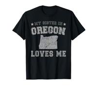 My Sister in Oregon Loves Me America Vintage State T-Shirt