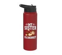 My Sister is a Monkey Stainless Steel Insulated Water Bottle