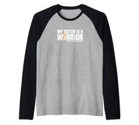 My Sister is a Warrior Endometrial Cancer Awareness Raglan Baseball Tee