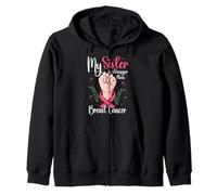 My Sister Is Stronger Than Breast Cancer Awareness Zip Hoodie