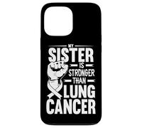 My Sister Is Stronger Than Lung Cancer Awareness Case for iPhone 13 Pro Max