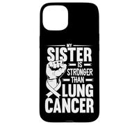 My Sister Is Stronger Than Lung Cancer Awareness Case for iPhone 15 Plus