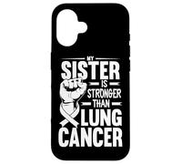 My Sister Is Stronger Than Lung Cancer Awareness Case for iPhone 16