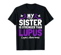My Sister Is Stronger Than Lupus Purple Lupus Awareness T-Shirt