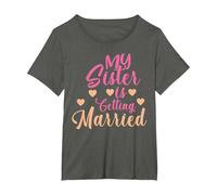 My Sister Marries Sweet Wedding T-Shirt, Women's Plus, Asphalt Grey, 1X