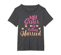 My Sister Marries Sweet Wedding T-Shirt, Women's Plus, Dark Heather Grey, 5X