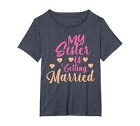 My Sister Marries Sweet Wedding T-Shirt, Women's Plus, Heather Blue, 1X