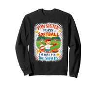 My Sister Plays Softball I'm Here For The Snacks Brother Kid Sweatshirt