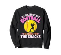My Sister Plays Softball Snacks Youth Family Ball Game Fan Sweatshirt