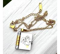 My Sisters Book Necklace Openable Multi-layered Book Necklace Vintage Heart Shaped Book Box Pendant Jewelry Gift for Sisters and Lovers (Silver)