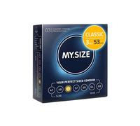 MY.SIZE Classic Condoms Size 3 I 53 mm Width I 3 Pieces Trial Pack I Premium Condoms Extra Thin I Condoms True to Touch Gossamer I Thin 0.07 mm Wall Thickness I Condoms Vegan I Condoms for Men