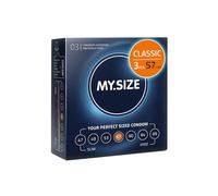 MY.SIZE Classic Condoms Size 4 I 57 mm Width I 3 Pieces Trial Pack I Premium Kondoms Extra Thin I True to Touch Gossamer I Thin 0.07 mm Wall Thickness I Vegan I Condoms for Men
