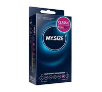 MY.SIZE Classic Condoms Size 6 I 64 mm Width I 10 Pieces Standard Pack I Premium Kondoms Extra Thin I Condom True to Touch Gossamer I Thin 0.07 mm Wall Thickness I Vegan I Condoms for Men