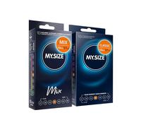 MY.SIZE Mix Set Size 4, 57 mm: 10 Classic Condoms + 10 in 4 Exciting Varieties with Flavor, Color, Ribbed & Classic
