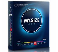 My Size PRO condoms Straight Sided Large 60 mm width Retail Box of 3 condoms